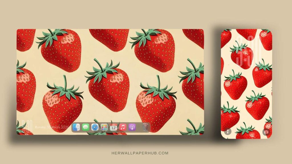 Aesthetic Strawberry Wallpaper