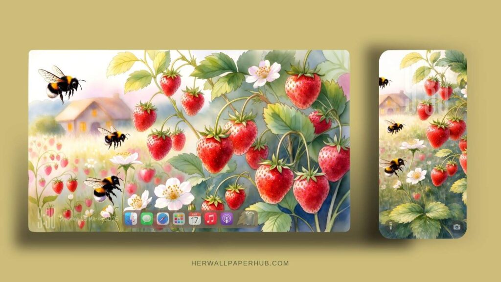 Aesthetic Strawberry Wallpaper