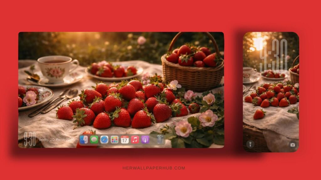 Aesthetic Strawberry Wallpaper