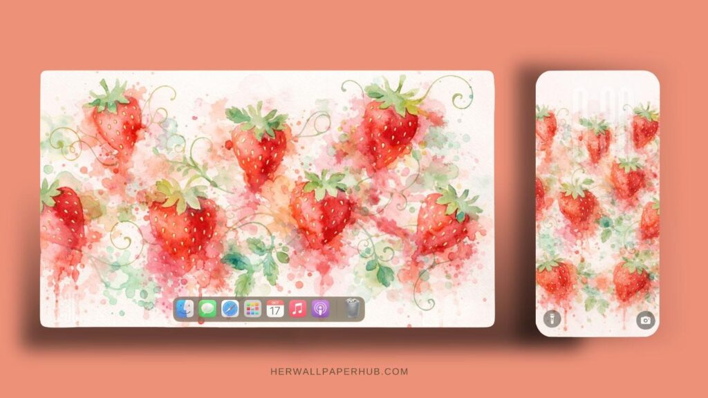 Aesthetic Strawberry Wallpaper