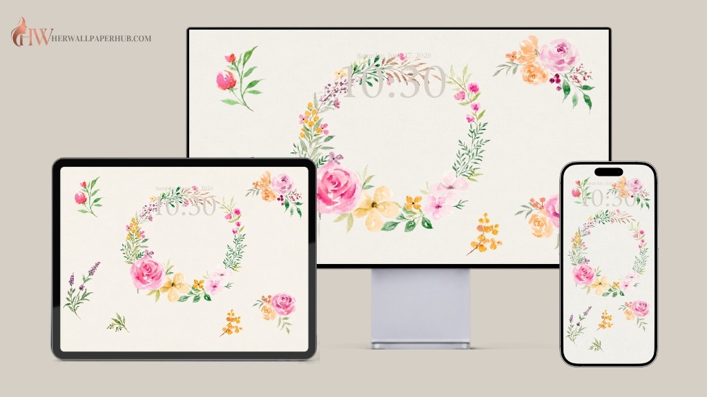 Aesthetic Watercolor Rose Wallpaper 4K - iPhone & Desktop