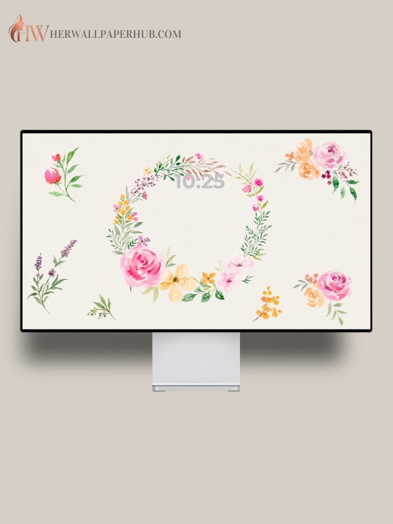 Aesthetic Watercolor Rose Wallpaper