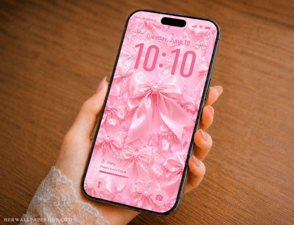 Bow Pink Coquette Aesthetic Wallpaper