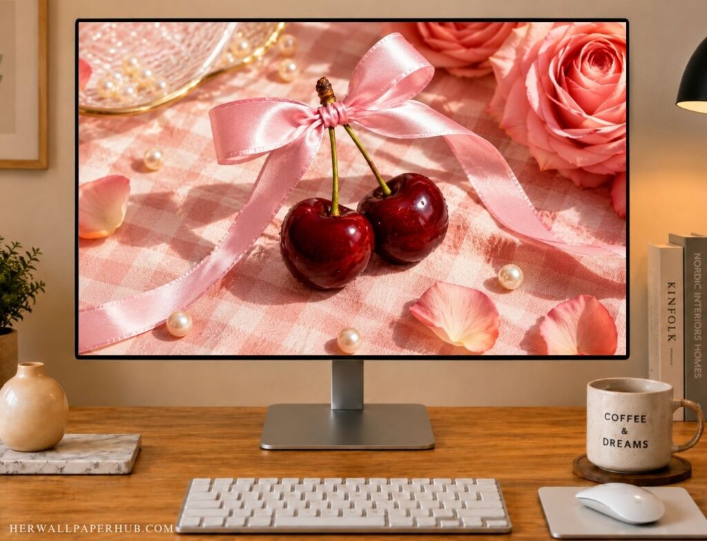 Bow Pink Coquette Aesthetic Wallpaper