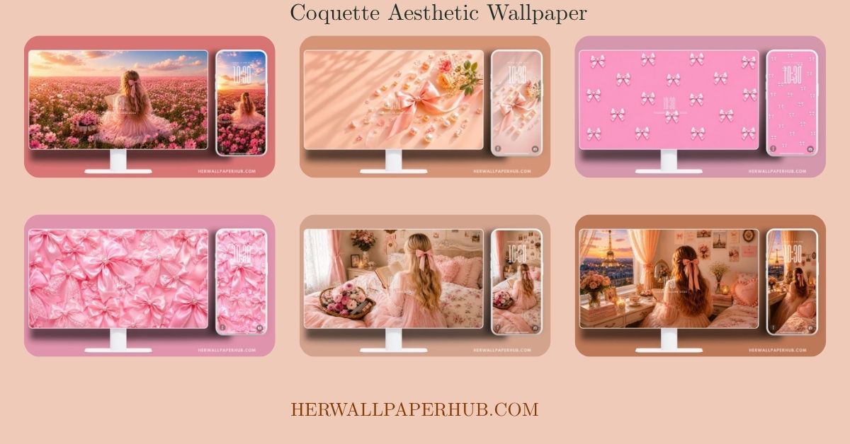 Coquette Aesthetic Wallpaper Pink Bow - Desktop & Phone