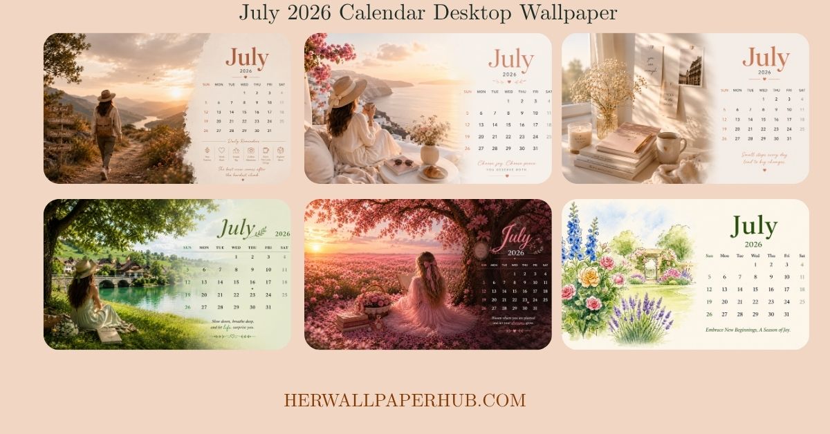 July 2026 Calendar Desktop Wallpaper