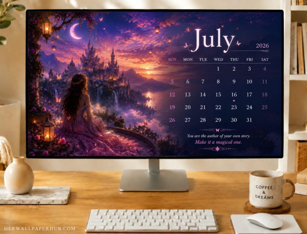 July 2026 Calendar Desktop Wallpaper
