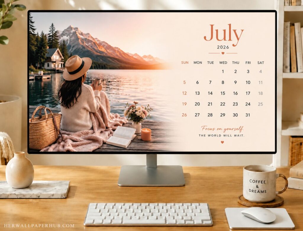 July 2026 Calendar Desktop Wallpaper