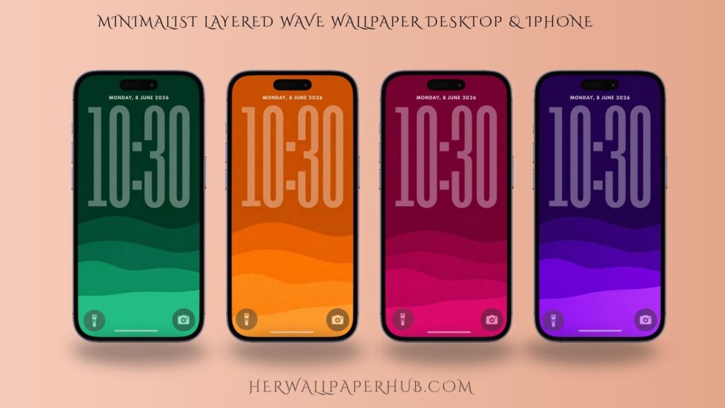 Minimalist Layered Wave Wallpaper Desktop & iPhone