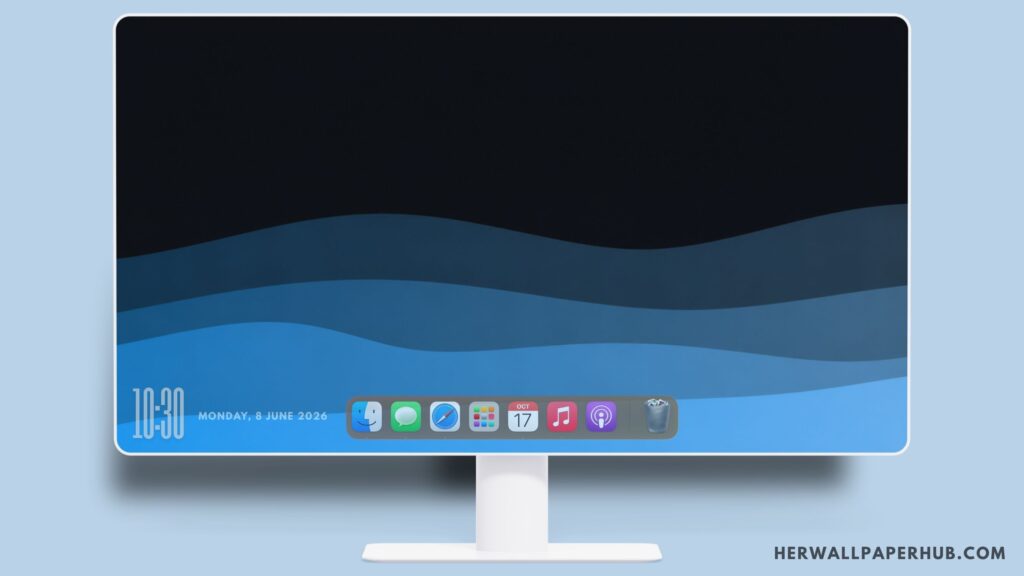 Minimalist Layered Wave Wallpaper PC