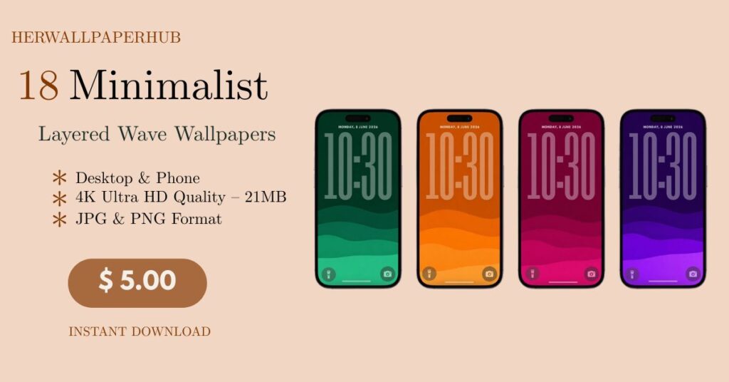 Minimalist Layered Wave Wallpapers