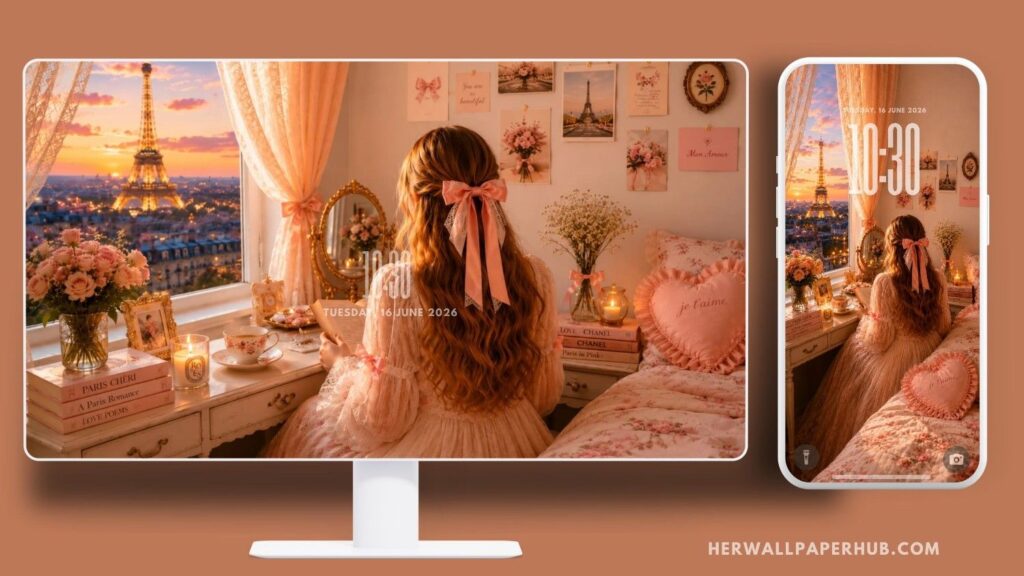 Pink Bow Coquette Aesthetic Wallpaper
