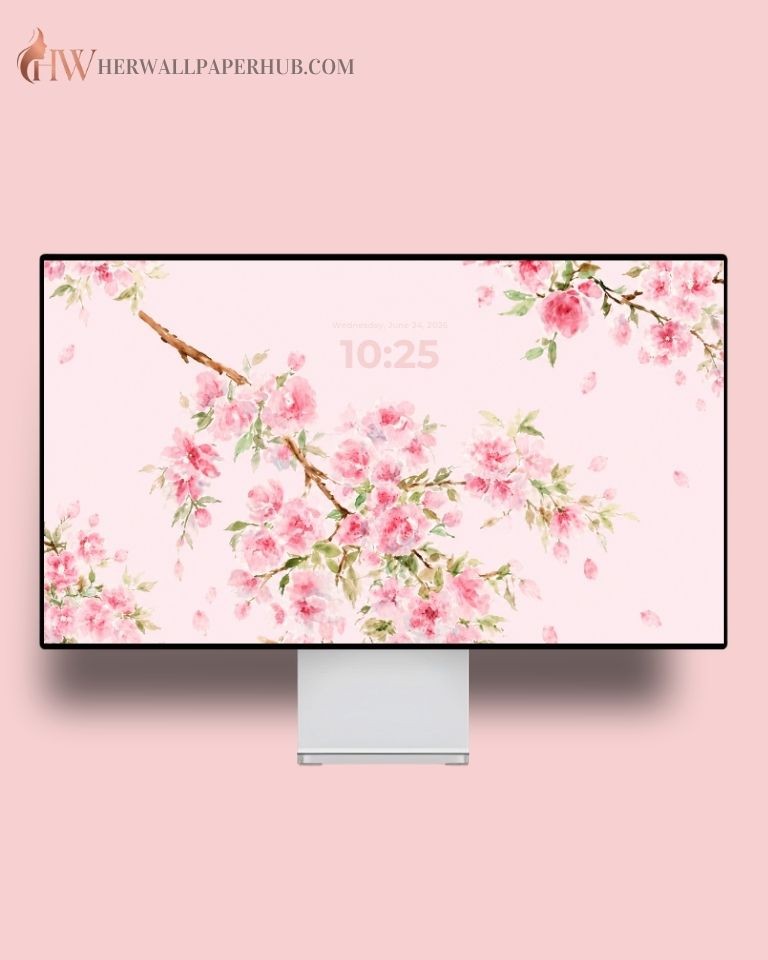 Watercolor Cherry Blossom Wallpaper